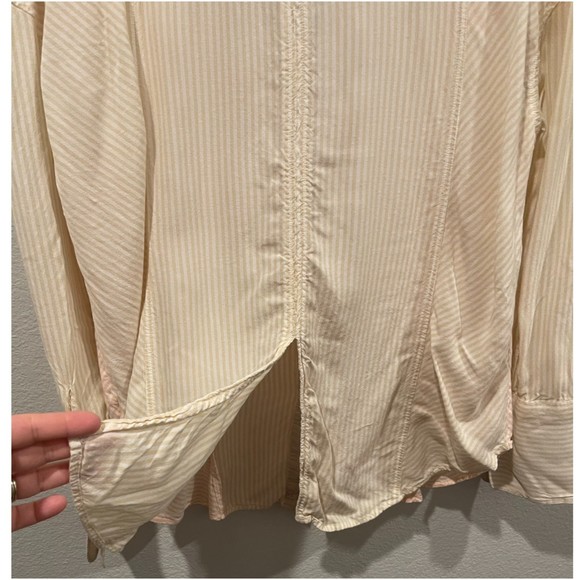 FREE PEOPLE Capetown Striped Button Down Pink Tan - Picture 7 of 7